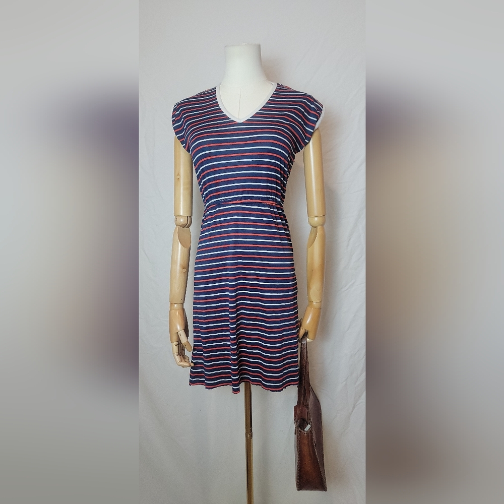 Vintage 1980s Jerri Gee Red/white/blue Striped Dress, Size 3